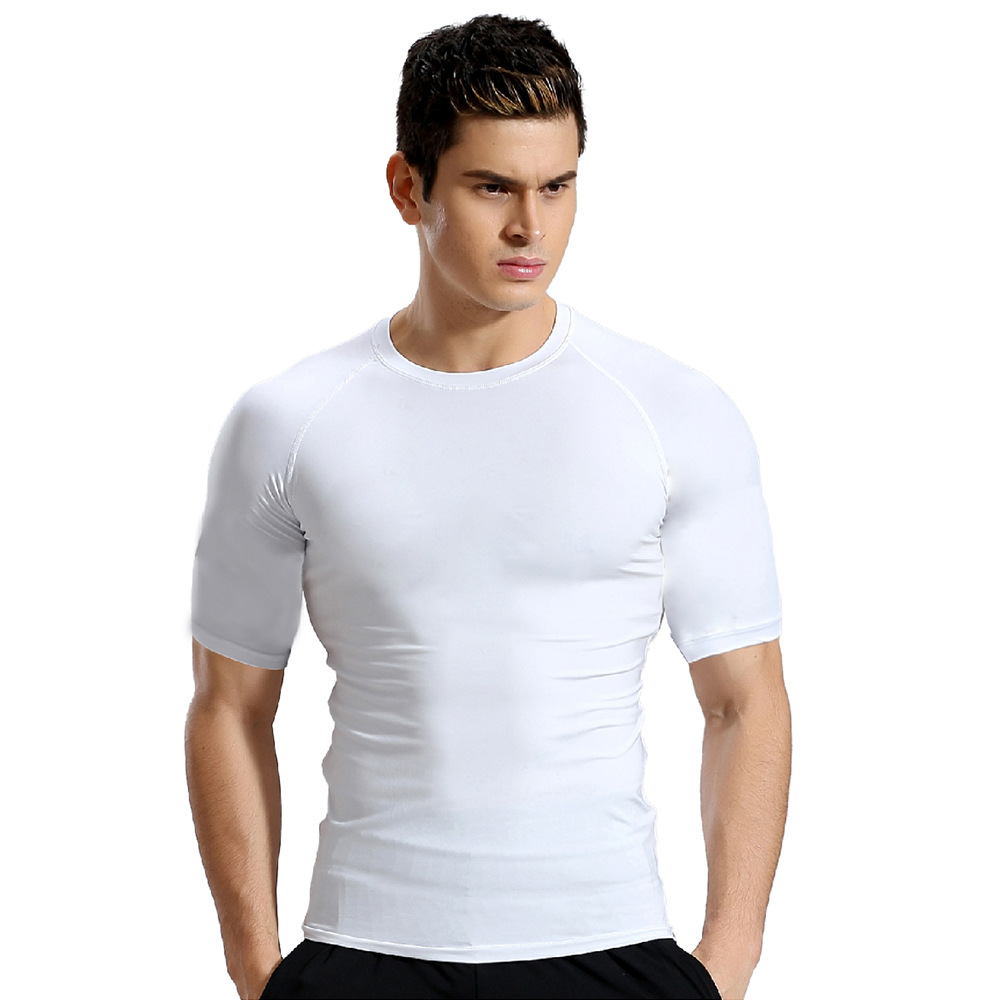 Body suit men's fall high elastic breathable quick-drying T-shirt outdoor sweat basketball running short-sleeved sportswear