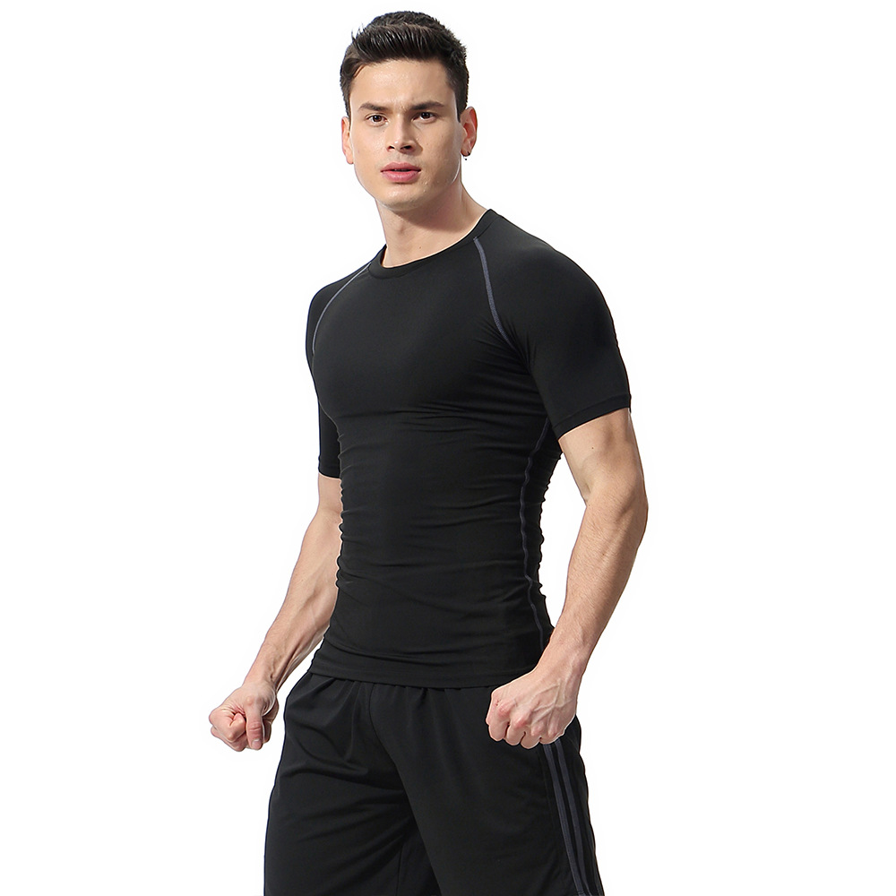 Body suit men's fall high elastic breathable quick-drying T-shirt outdoor sweat basketball running short-sleeved sportswear - Image 3