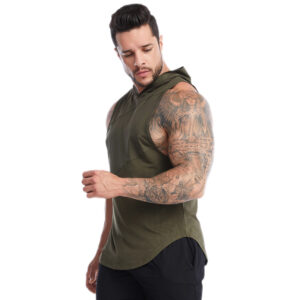 Large size sports undershirt men's summer hooded fitness quick-drying undershirt sweat running outside basketball undershirt