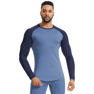 Quick-drying breathable fitness clothing men's fall and winter high elastic splicing fashion tights running training basketball sportswear